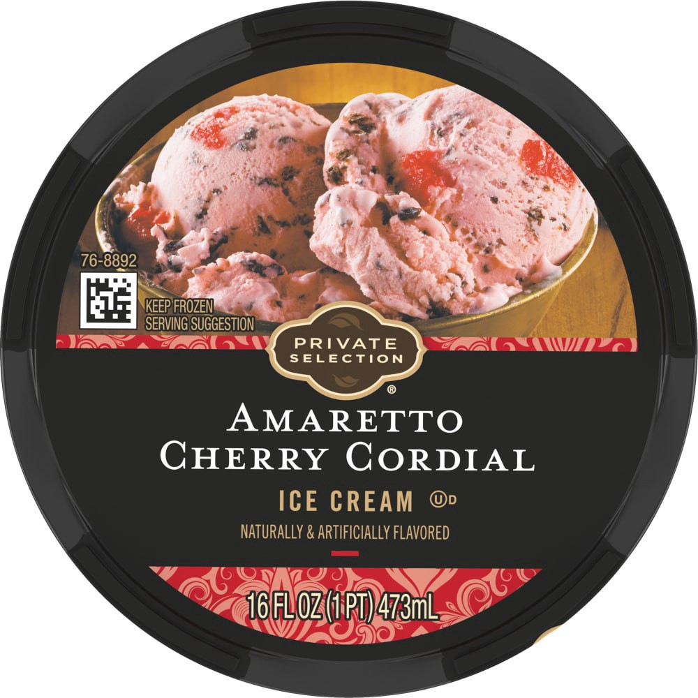 slide 2 of 5, Private Selection Amaretto Cherry Cordial Ice Cream, 1 pint