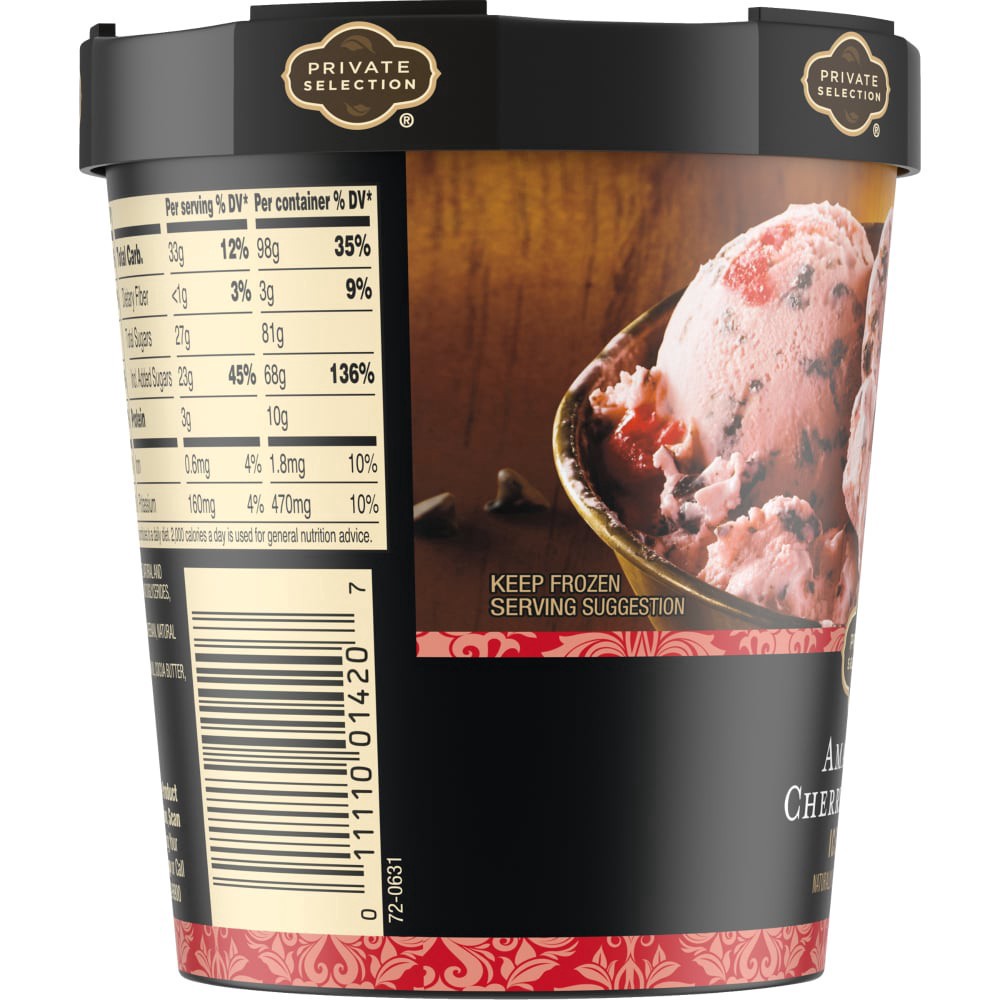 slide 4 of 5, Private Selection Amaretto Cherry Cordial Ice Cream, 1 pint