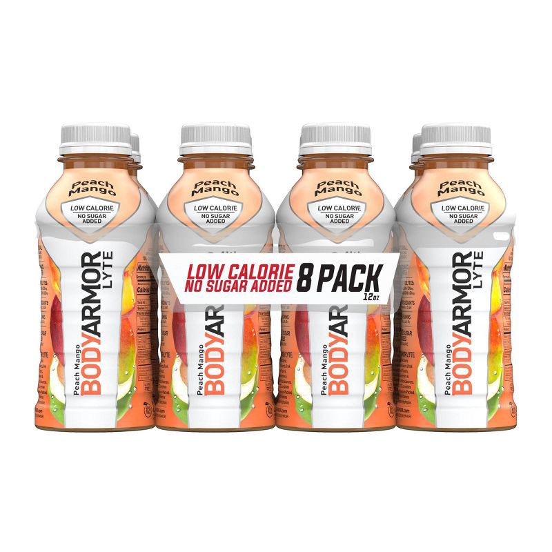 slide 1 of 11, BODYARMOR Peach Mango LYTE Sports Drink - 8pk/12 fl oz Bottles, 8 ct; 12 fl oz