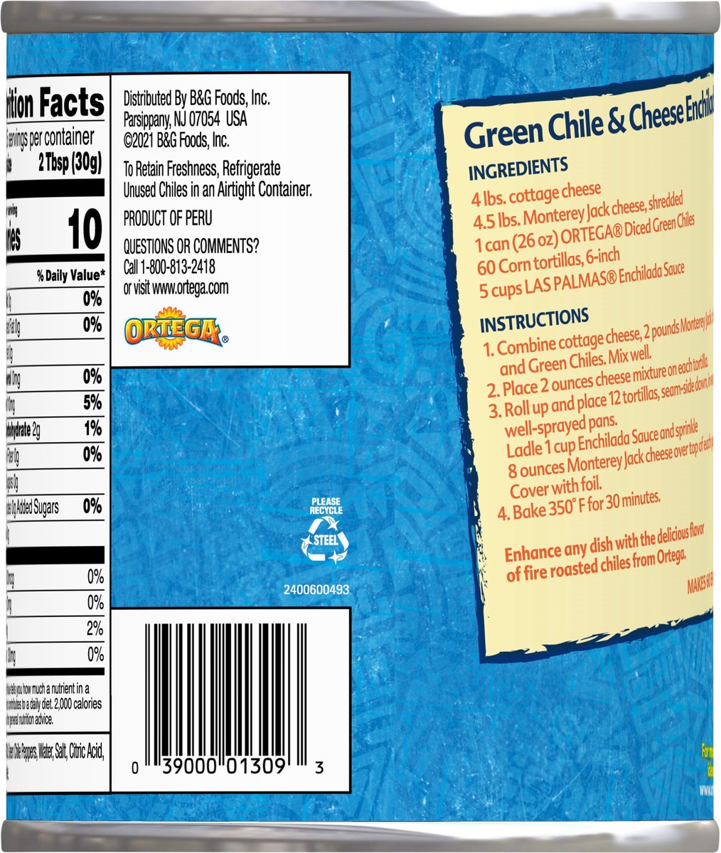 slide 4 of 5, Ortega Diced Mild Fire Roasted Green Chiles 26 oz, 26 oz