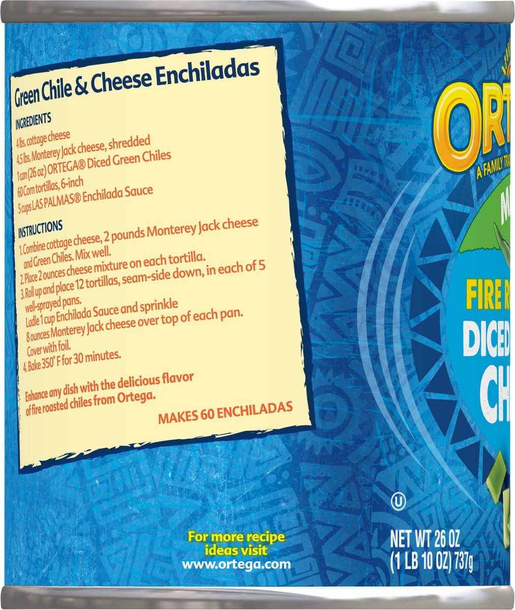 slide 3 of 5, Ortega Diced Mild Fire Roasted Green Chiles 26 oz, 26 oz