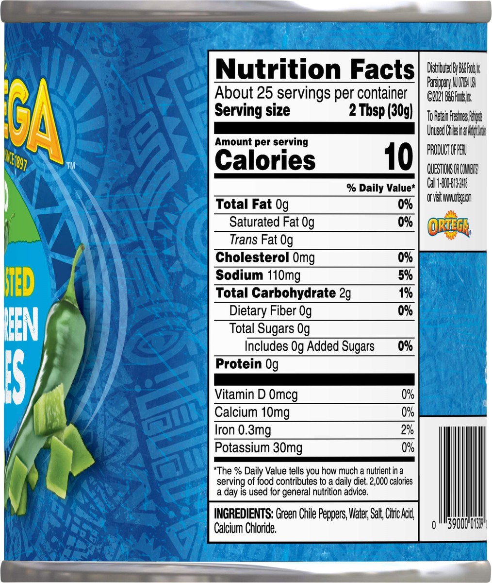slide 2 of 5, Ortega Diced Mild Fire Roasted Green Chiles 26 oz, 26 oz