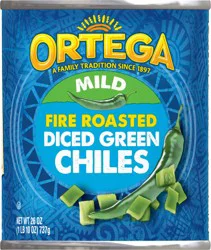 Ortega Diced Mild Fire Roasted Green Chiles 26 oz
