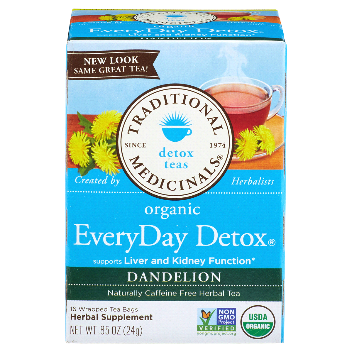 slide 1 of 2, Traditional Medicinals Organic Dandelion Detox Tea, 16 ct