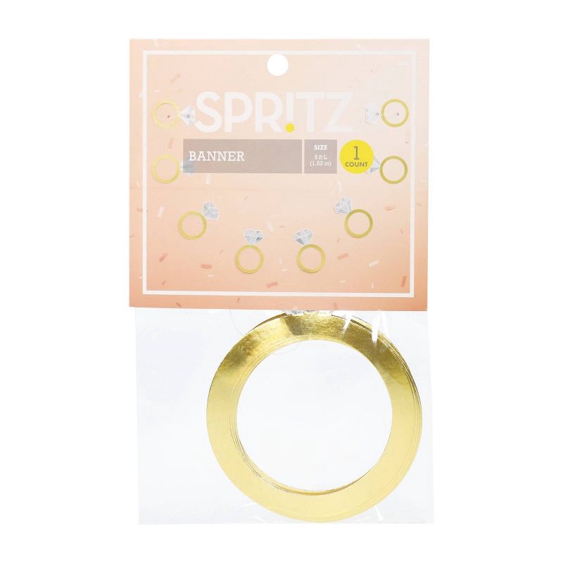 slide 2 of 2, 60" Engagement Ring Banner Gold - Spritz™, 1 ct