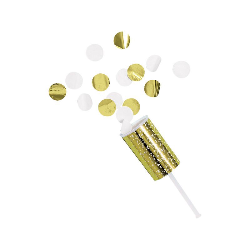 slide 1 of 2, 4ct Confetti Party Poppers Gold - Spritz™, 4 ct