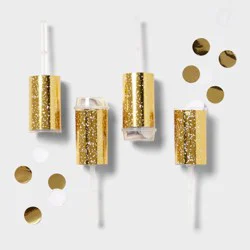 4ct Confetti Party Poppers Gold - Spritz™