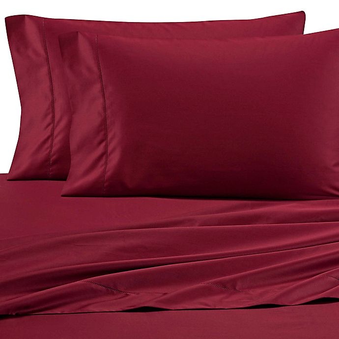 slide 1 of 7, Wamsutta 525-Thread-Count PimaCott Wrinkle Resistant XL Full Fitted Sheet - Burgundy, 1 ct