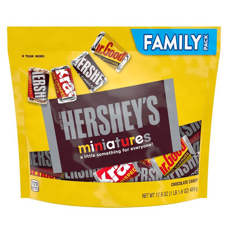 slide 2 of 7, Hershey's Miniatures Assorted Milk and Dark Chocolate Candy Bars - 17.6oz, 17.6 oz