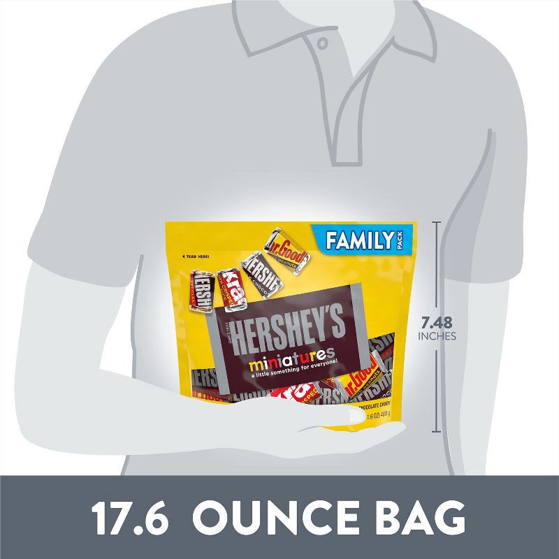 slide 7 of 7, Hershey's Miniatures Assorted Milk and Dark Chocolate Candy Bars - 17.6oz, 17.6 oz