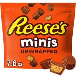 Reese's Minis Milk Chocolate Unwrapped Peanut Butter Cups Candy - 7.6oz