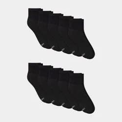 Hanes Women's Extended Size 10pk Ankle Socks - Black 8-12: Cotton Blend, Reinforced Heel & Toe, Machine Washable, Style