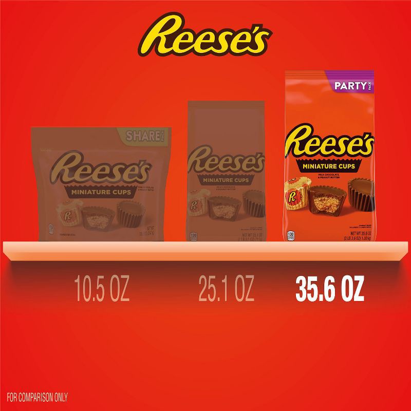 slide 7 of 7, Reese's Miniatures Milk Chocolate Peanut Butter Cups Candy - 35.6oz, 35.6 oz