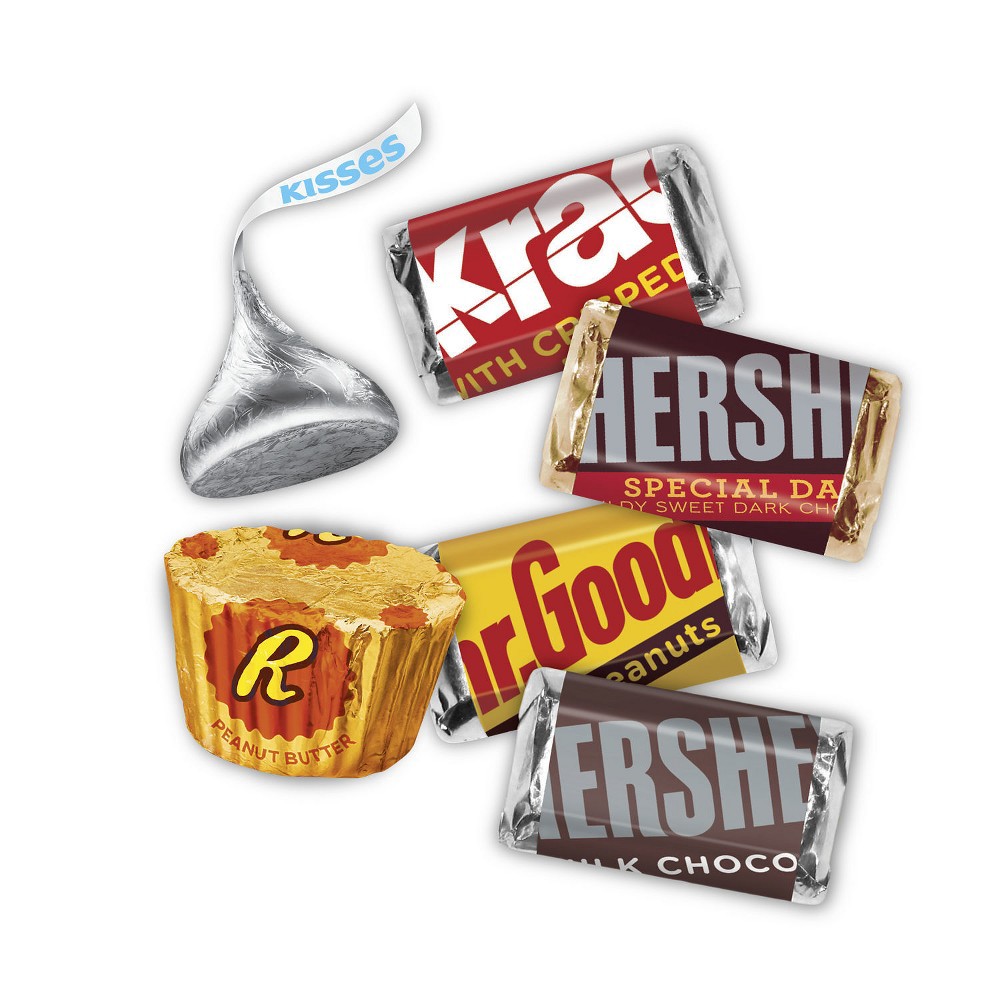 slide 3 of 5, Hershey's Kisses & Reese's Chocolate Miniatuares Assortment, 35 oz