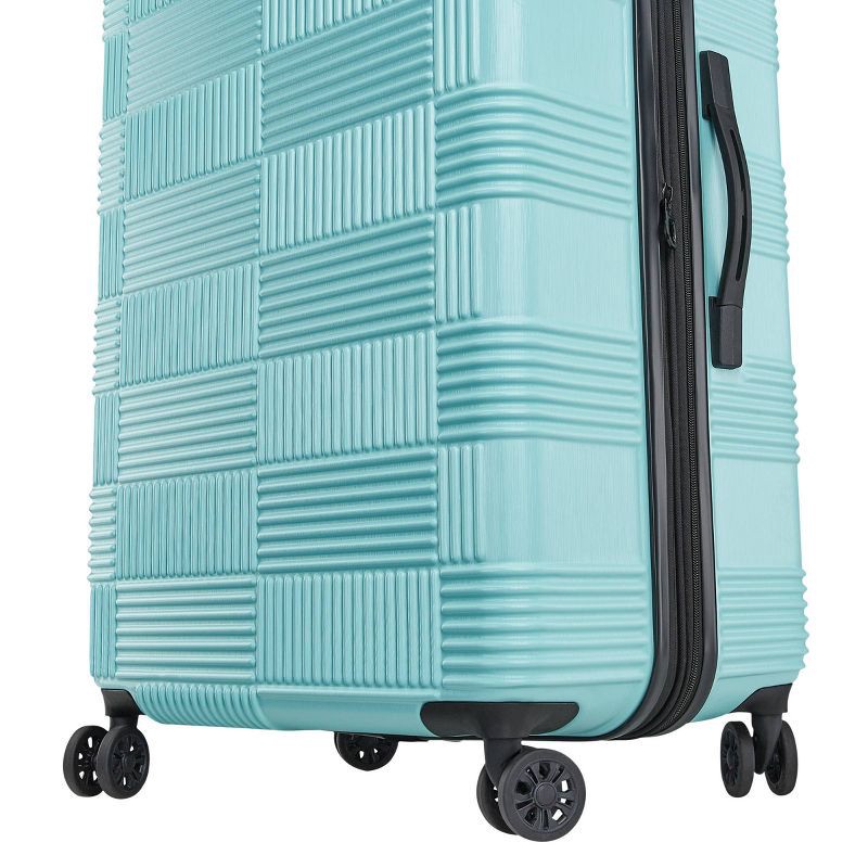 slide 8 of 10, American Tourister NXT Checkered Hardside Carry On Spinner Suitcase - Mint Green, 1 ct