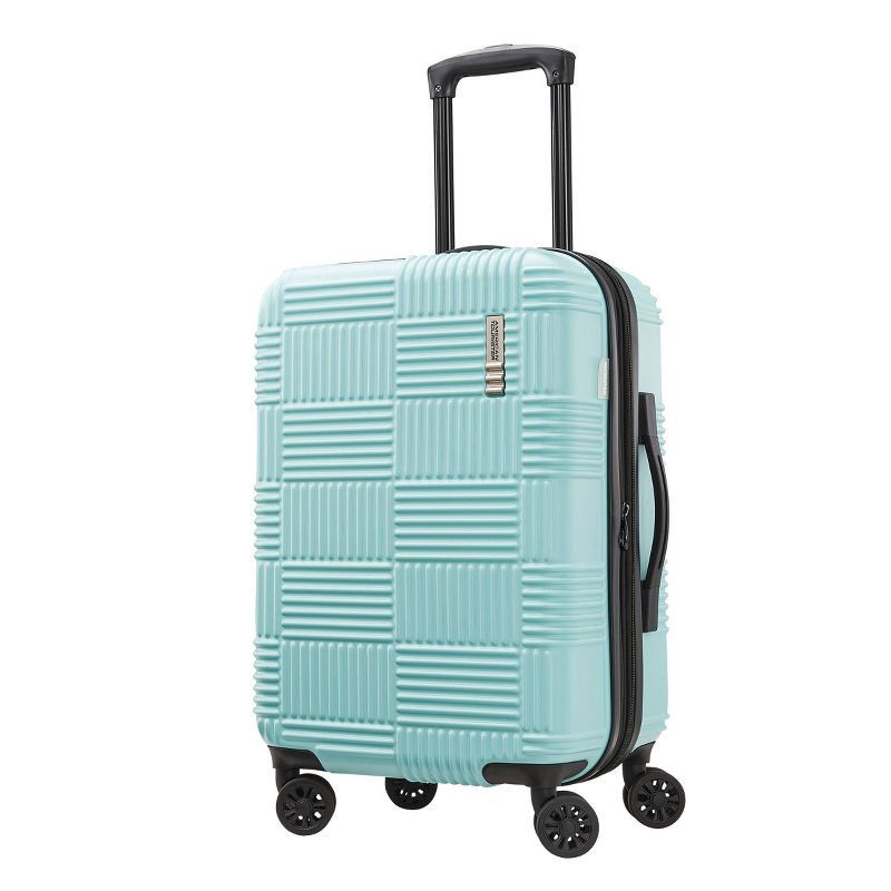 slide 1 of 10, American Tourister NXT Checkered Hardside Carry On Spinner Suitcase - Mint Green, 1 ct
