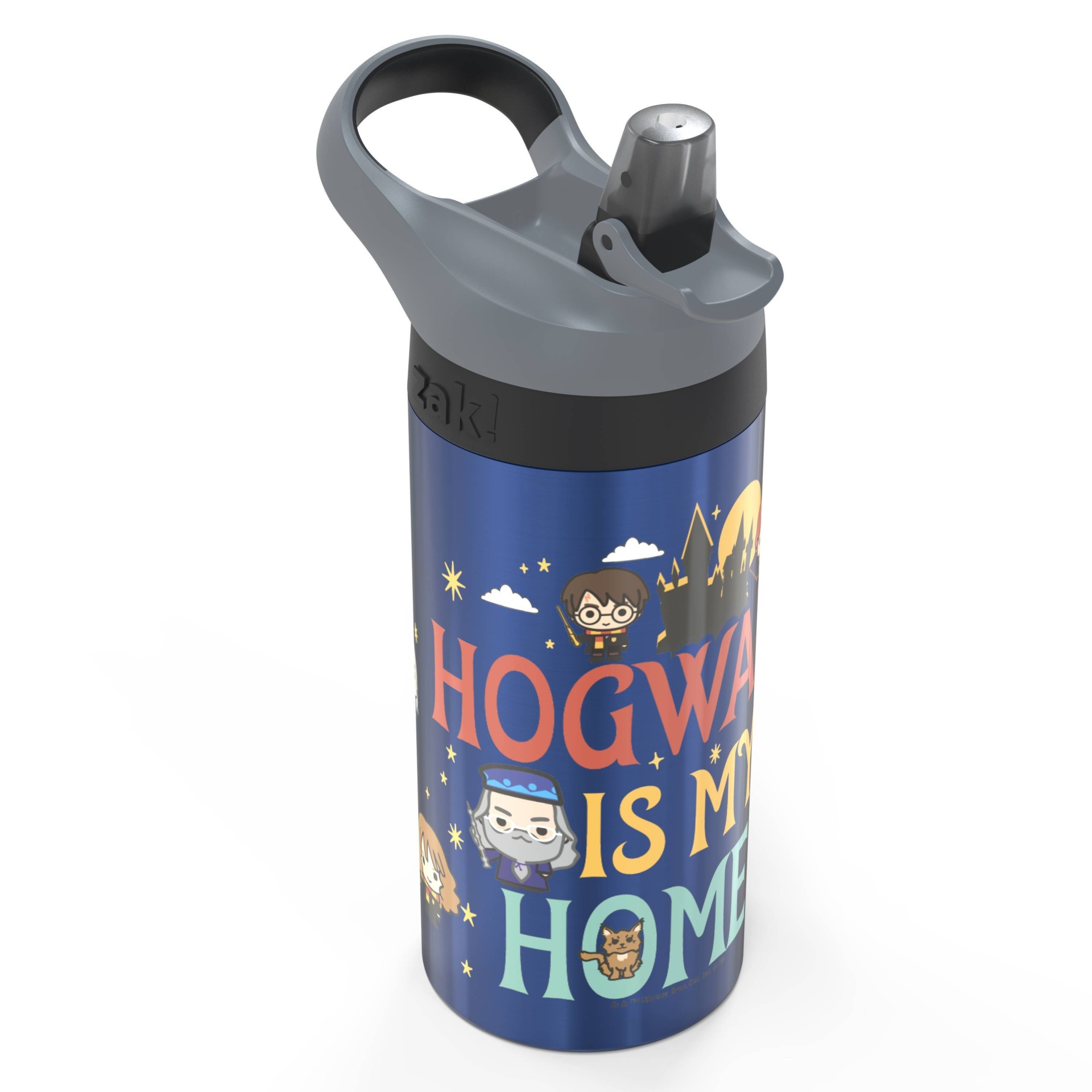 slide 1 of 3, Harry Potter Stainless Steel Hogwarts is My Home Water Bottle - Zak Designs, 19 oz