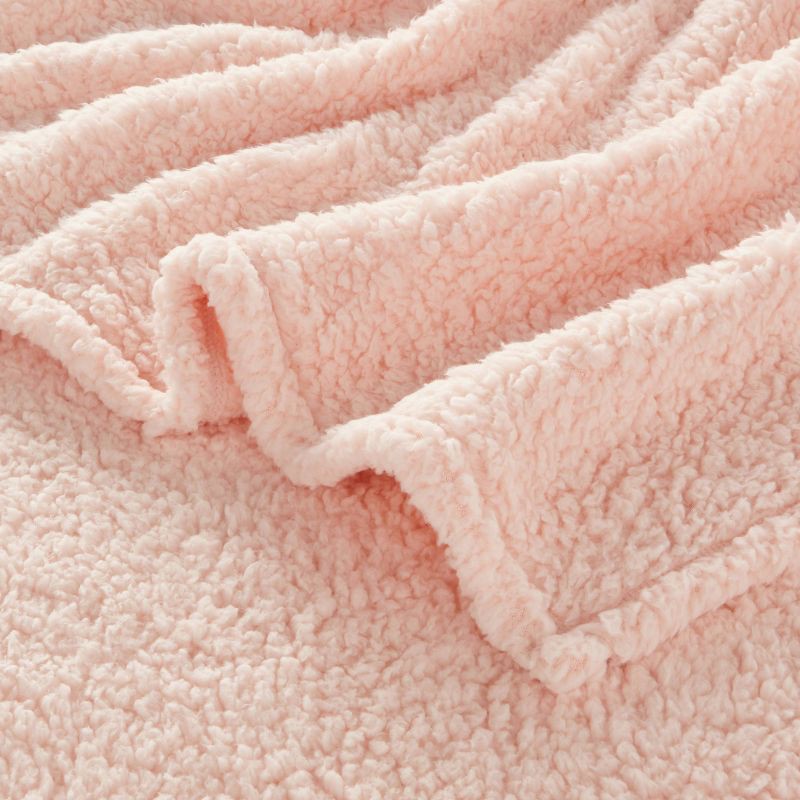 slide 3 of 3, Full/Queen Faux Shearling Bed Blanket Blush Peach - Room Essentials™, 1 ct