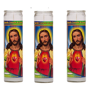 slide 1 of 1, Reed Candle Sacred Heart of Jesus Candle, 4 in