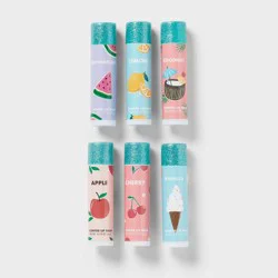 6ct Lip Balm Set Clear - Spritz™: Girls Lip Balm, Kids&#x27; Lip Gloss, Moisturizing, Travel Size, Tween &amp; Teen Friendly
