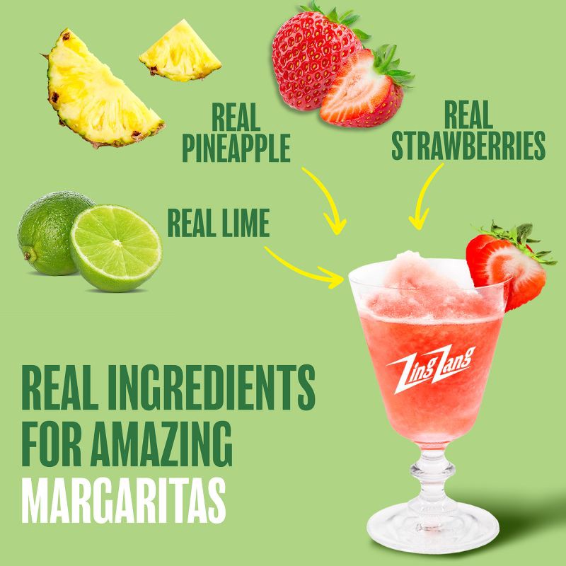 slide 4 of 9, Zing Zang Strawberry Margarita Daiquiri Mix - 32 fl oz Bottle, 32 fl oz