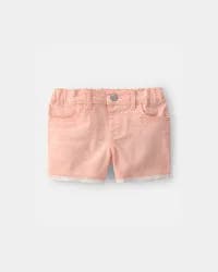 Oshkosh Toddler Girl Eyelet Trim Twill Shorts - Peach 2T