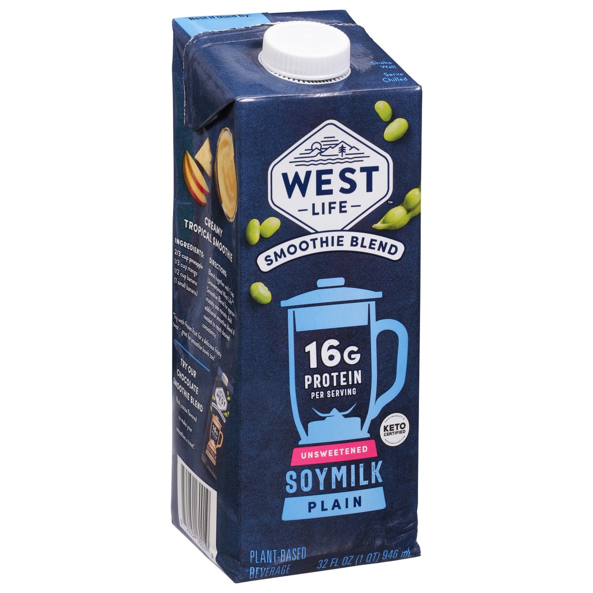 slide 5 of 9, West Life Unsweetened Soymilk Plain Smoothie Blend 32 fl oz, 32 oz