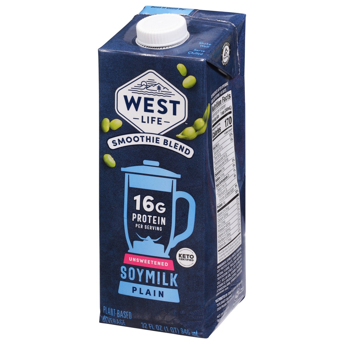 slide 4 of 9, West Life Unsweetened Soymilk Plain Smoothie Blend 32 fl oz, 32 oz