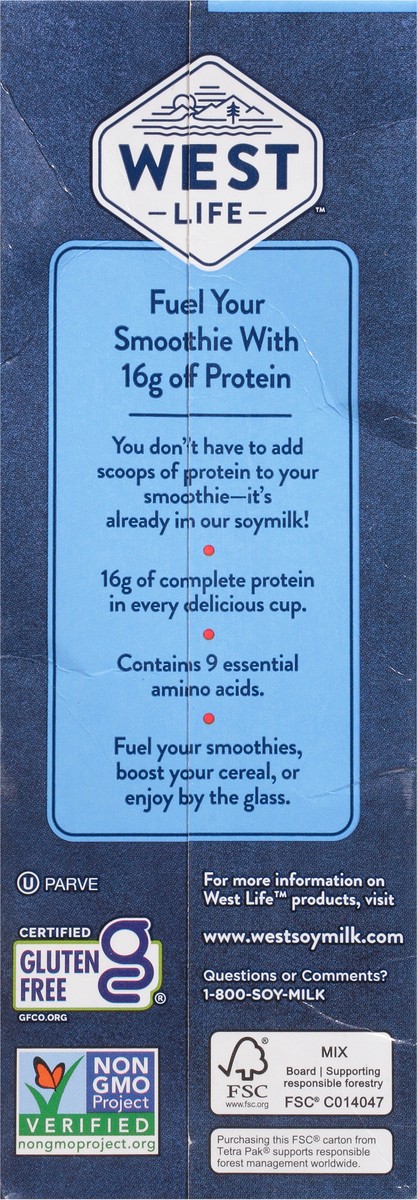 slide 8 of 9, West Life Unsweetened Soymilk Plain Smoothie Blend 32 fl oz, 32 oz