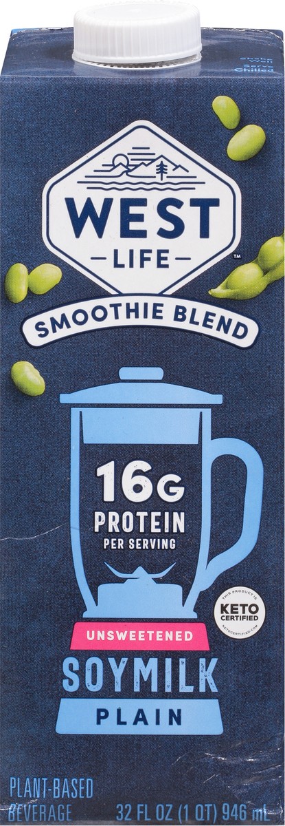 slide 2 of 9, West Life Unsweetened Soymilk Plain Smoothie Blend 32 fl oz, 32 oz