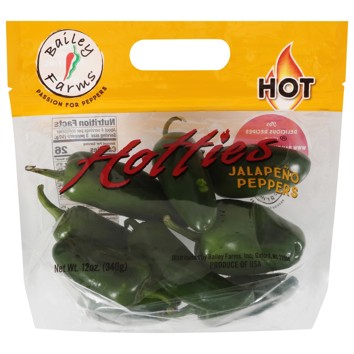 slide 1 of 9, Bailey Farms Hotties Hot Jalapeno Peppers 12 oz, 12 oz