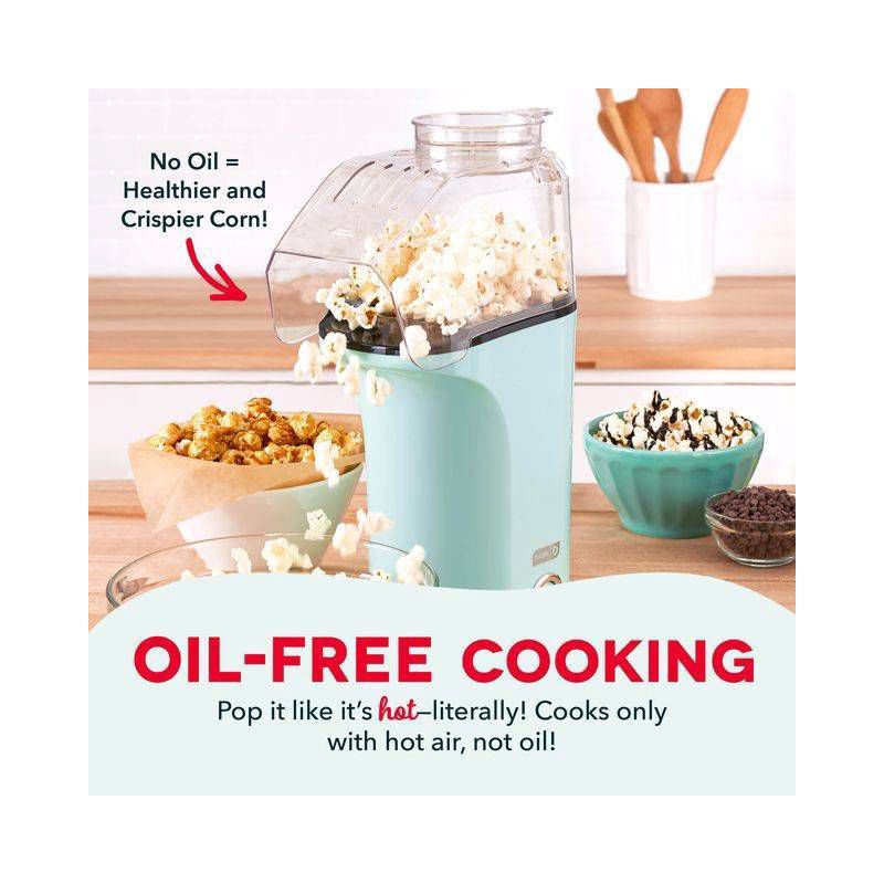 slide 3 of 8, Dash 16 Cup Electric Popcorn Maker - Aqua: 1400W Popcorn Popper, 8 Kernel Capacity, Easy Clean, Metal & Plastic, 1 ct