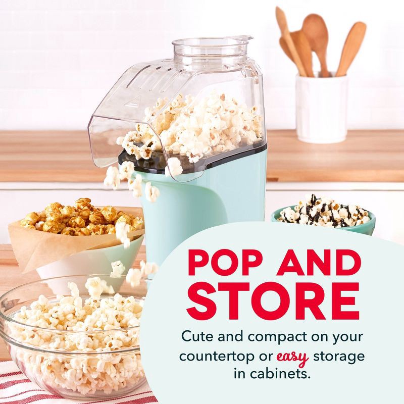slide 7 of 8, Dash 16 Cup Electric Popcorn Maker - Aqua: 1400W Popcorn Popper, 8 Kernel Capacity, Easy Clean, Metal & Plastic, 1 ct