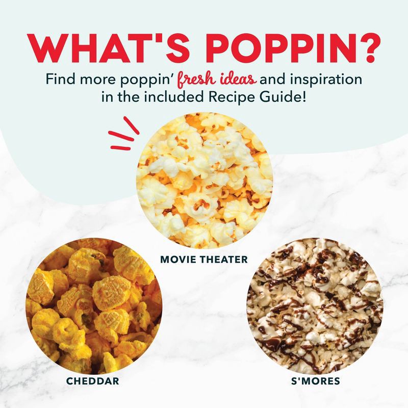 slide 8 of 8, Dash 16 Cup Electric Popcorn Maker - Aqua: 1400W Popcorn Popper, 8 Kernel Capacity, Easy Clean, Metal & Plastic, 1 ct