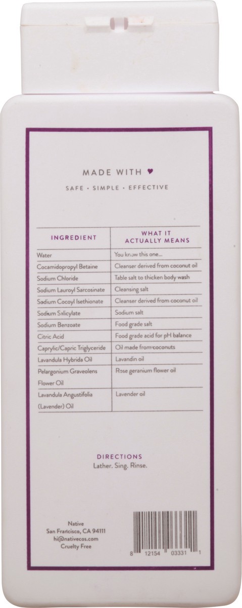 slide 9 of 11, Native Body Wash Lav&Rose 18Oz, 18 oz