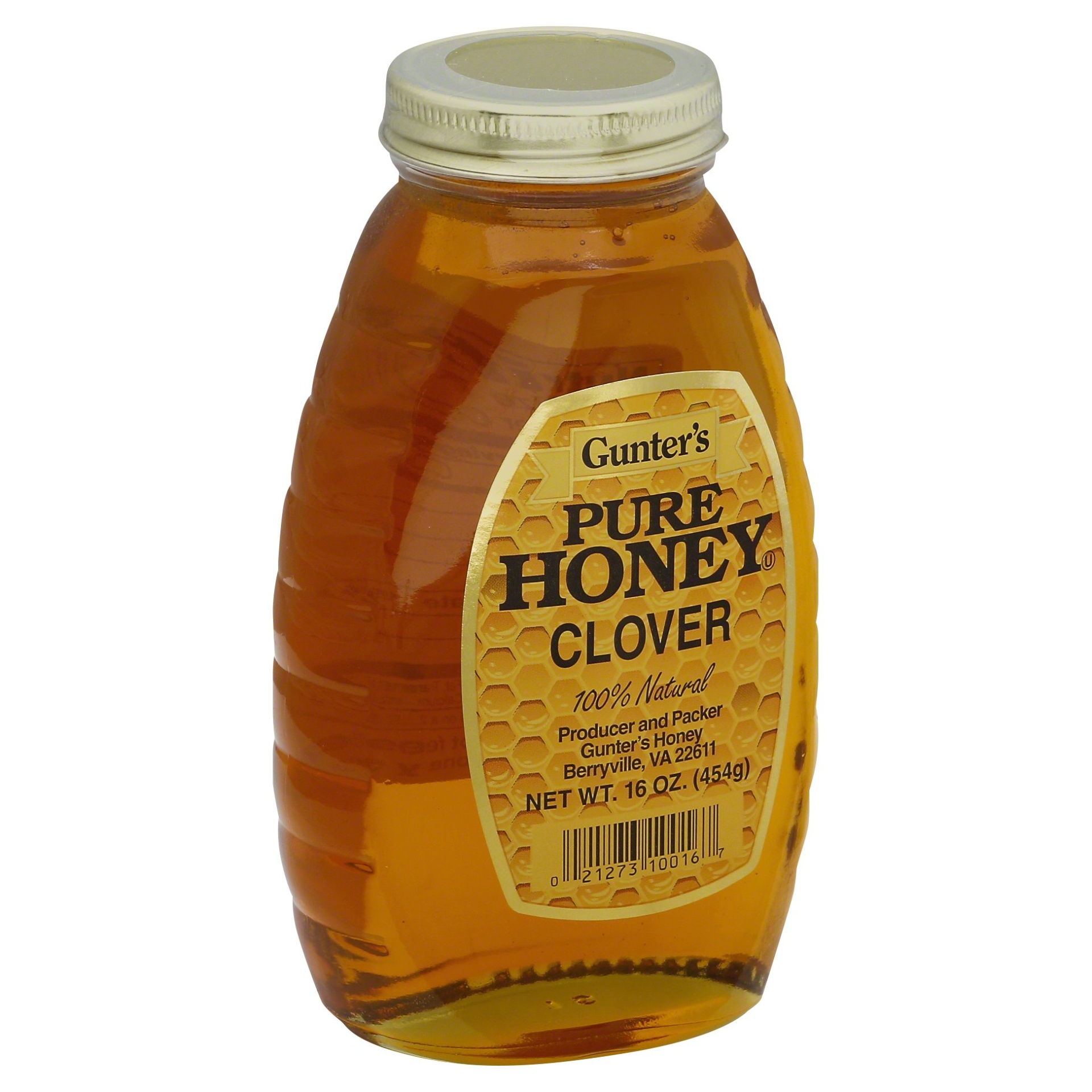 slide 1 of 2, Gunter's Honey, Pure, Clover, 16 oz