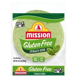 Mission Gluten Free Spinach & Herb Tortilla Wraps - 10.5oz/6ct