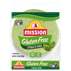 Mission Gluten Free Spinach & Herb Tortilla Wraps - 10.5oz/6ct