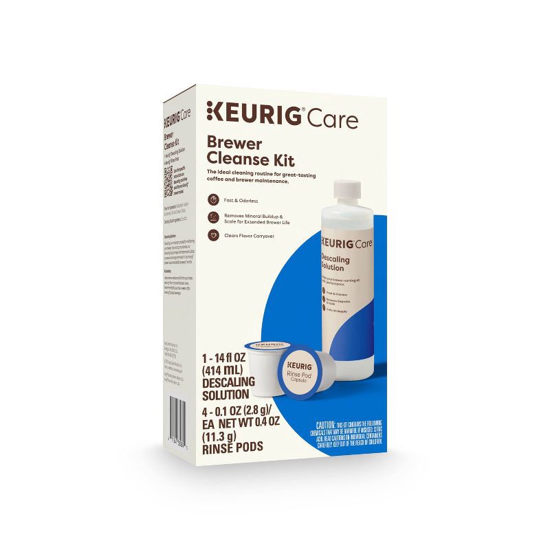 slide 1 of 12, Keurig Brewer Cleanse Kit: Descaling Solution & Cleaner for Coffee Maker Maintenance, 1 ct