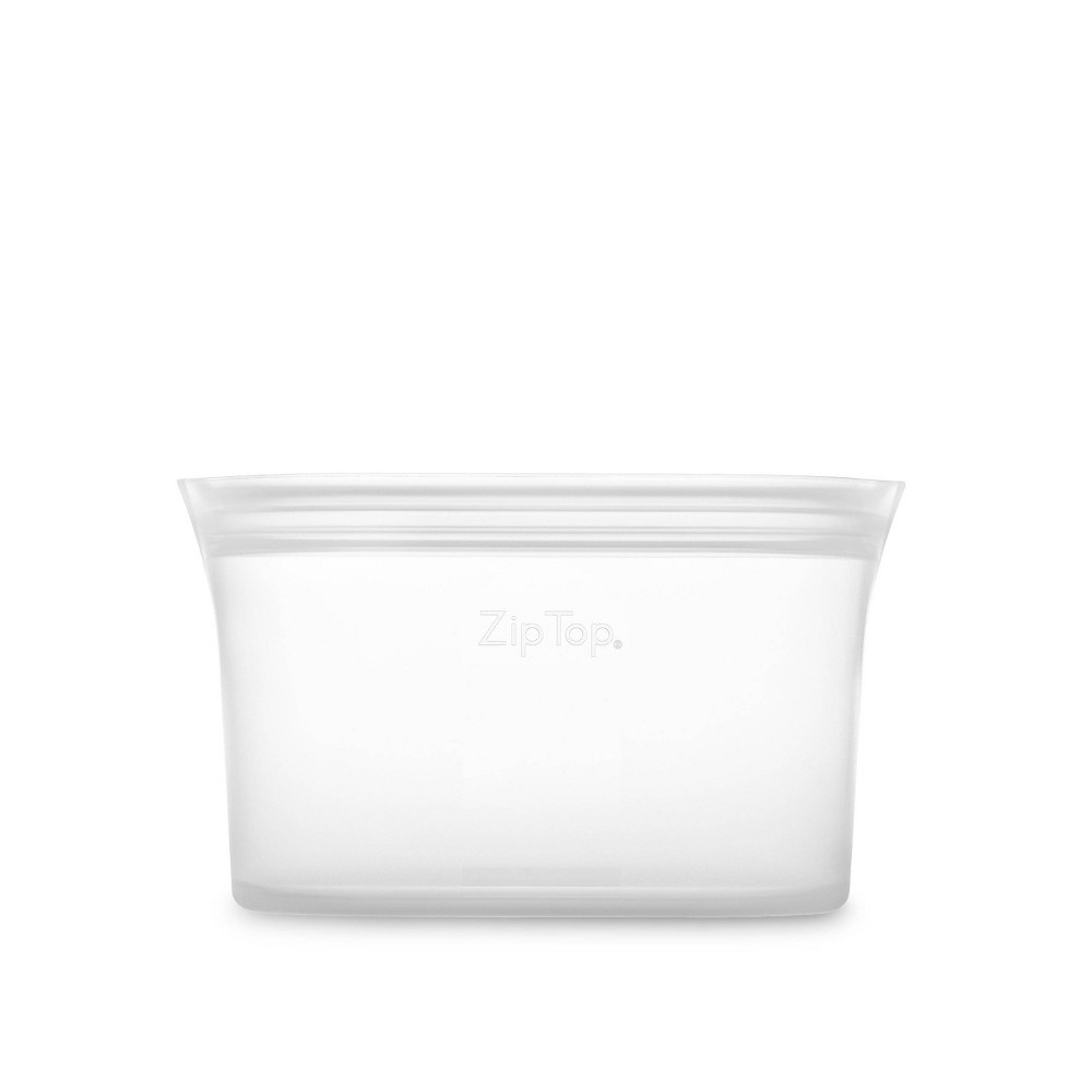 slide 3 of 8, Zip Top 16oz Reusable 100% Platinum Silicone Container - Clear, 1 ct