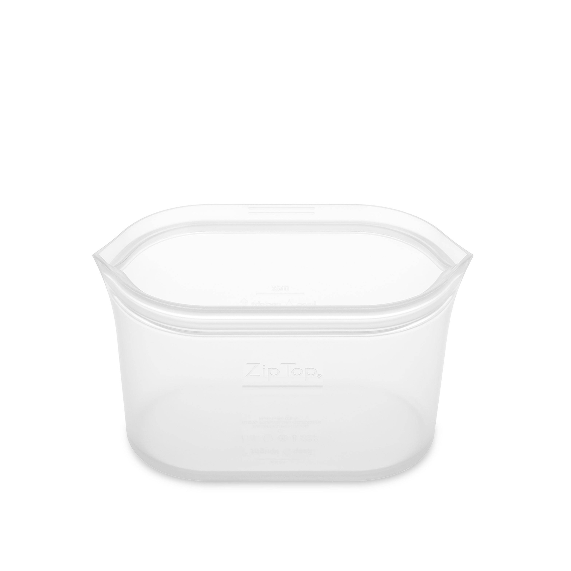slide 1 of 8, Zip Top 16oz Reusable 100% Platinum Silicone Container - Clear, 1 ct