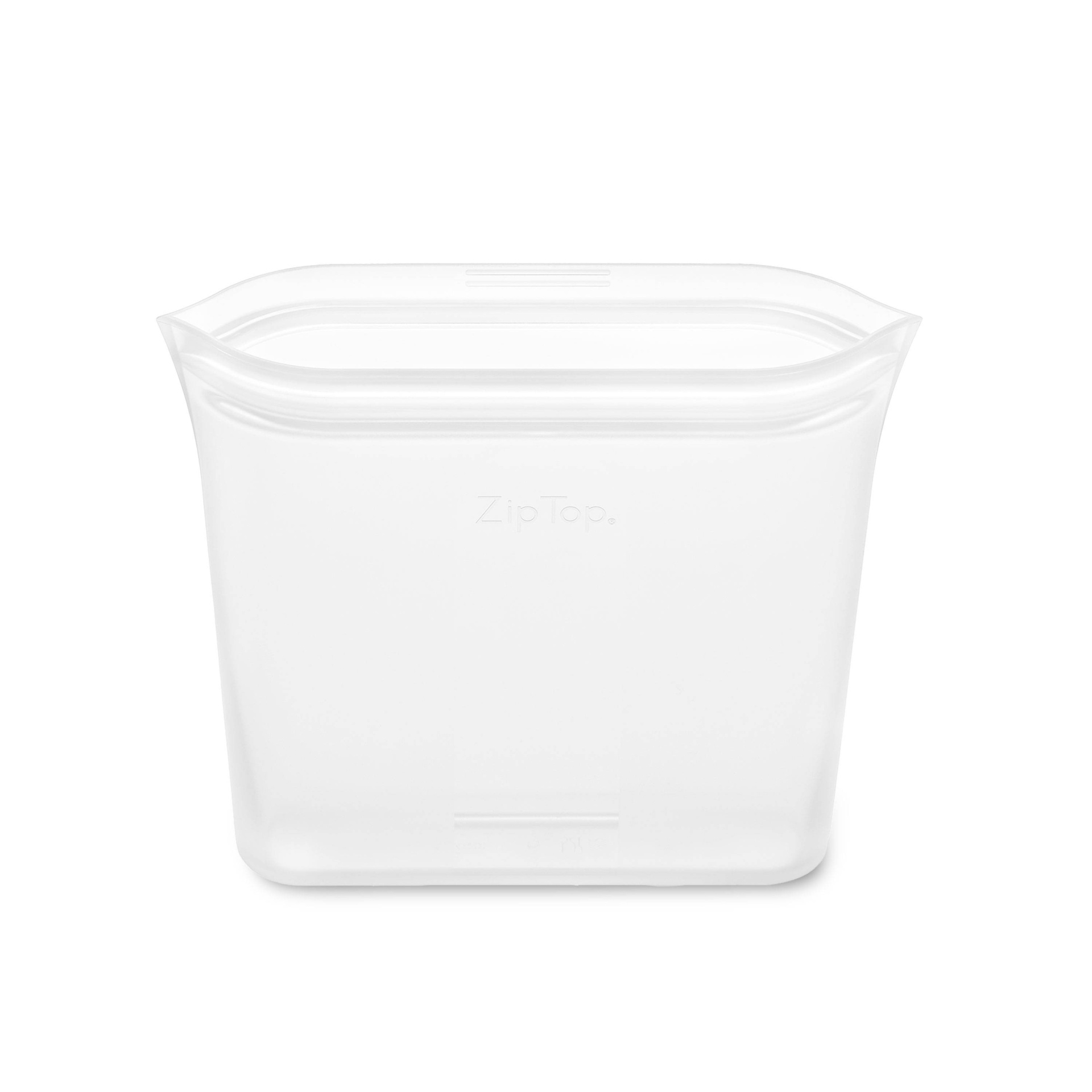 slide 1 of 6, Zip Top 24oz Reusable 100% Platinum Silicone Container - Sandwich Bag - Frost, 1 ct