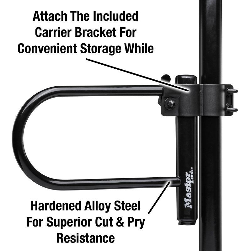 slide 5 of 7, Master Lock 7.25" U Lock with Looped End Cable, 1 ct