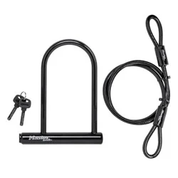 Master Lock 7.25" U Lock with Looped End Cable: Bike Security
