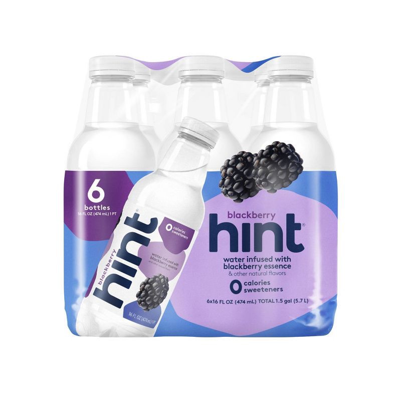 slide 1 of 9, hint Blackberry Flavored Water - 6pk/16 fl oz Bottles, 6 ct; 16 fl oz