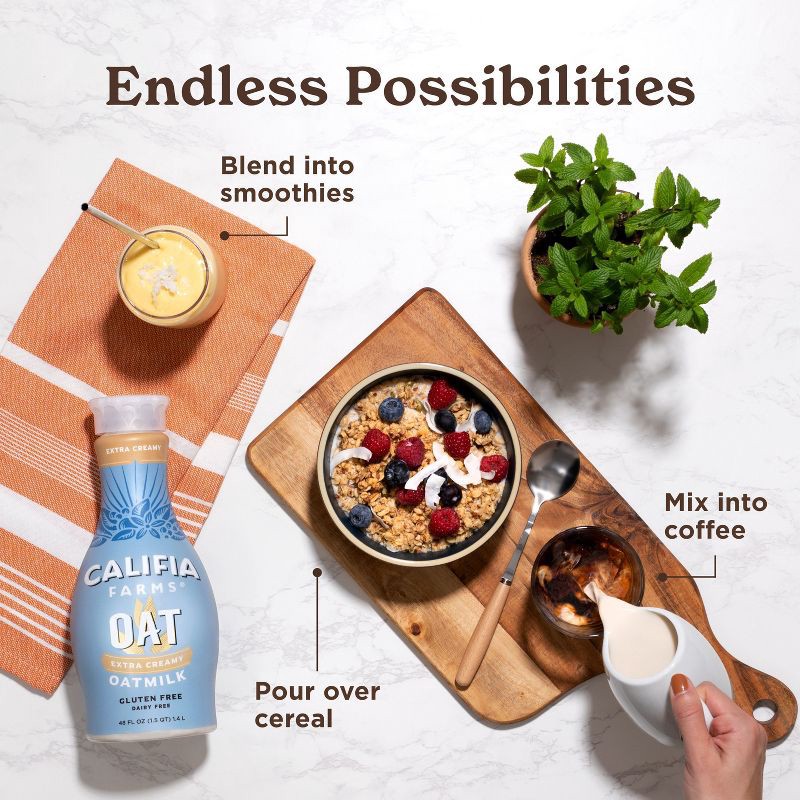 slide 4 of 6, Califia Farms Extra Creamy Oat Milk - 48 fl oz, 48 fl oz