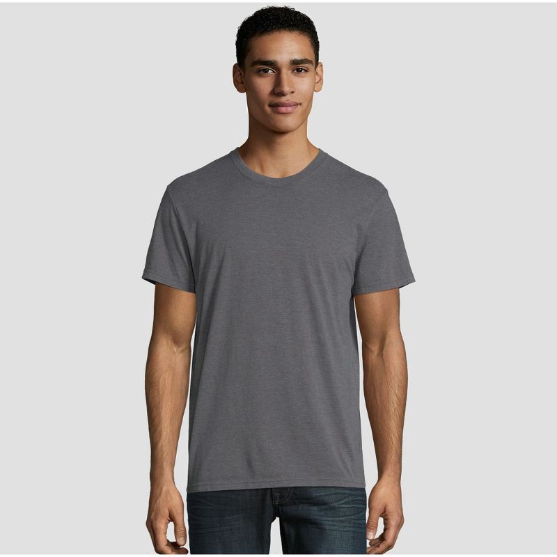 slide 1 of 1, Hanes Premium Men's Short Sleeve Black Label Crew-Neck T-Shirt - Charcoal Heather XL, 1 ct