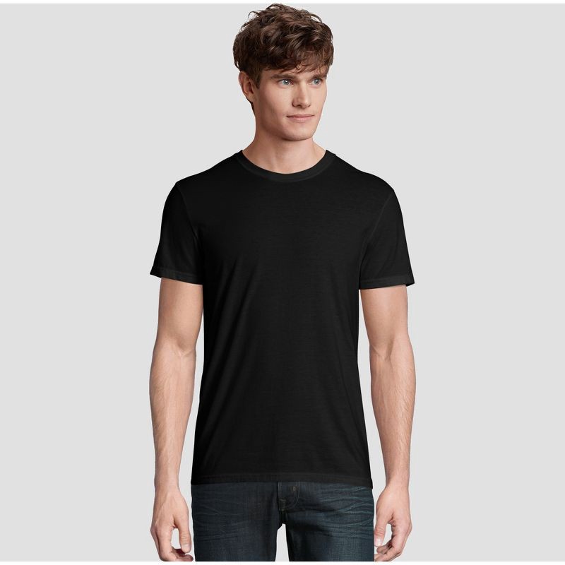slide 1 of 1, Hanes Premium Men's Short Sleeve Black Label Crew-Neck T-Shirt - Black XL, 1 ct