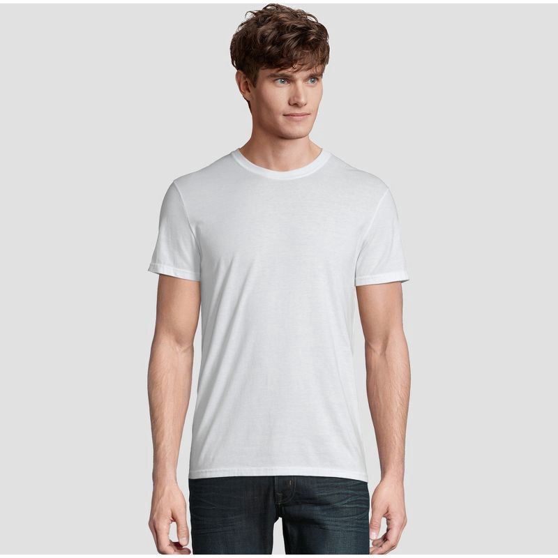 slide 1 of 1, Hanes Premium Men's Short Sleeve Black Label Crew-Neck T-Shirt - White XL, 1 ct
