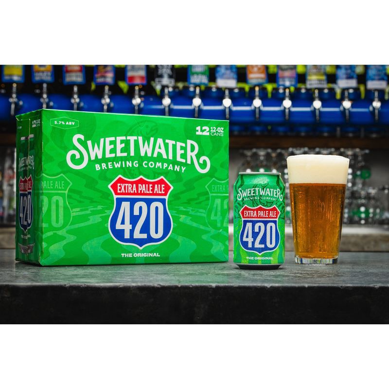 slide 4 of 10, SweetWater Brewing Company SweetWater 420 Pale Ale Beer - 12pk/12 fl oz Cans, 12 ct; 12 fl oz